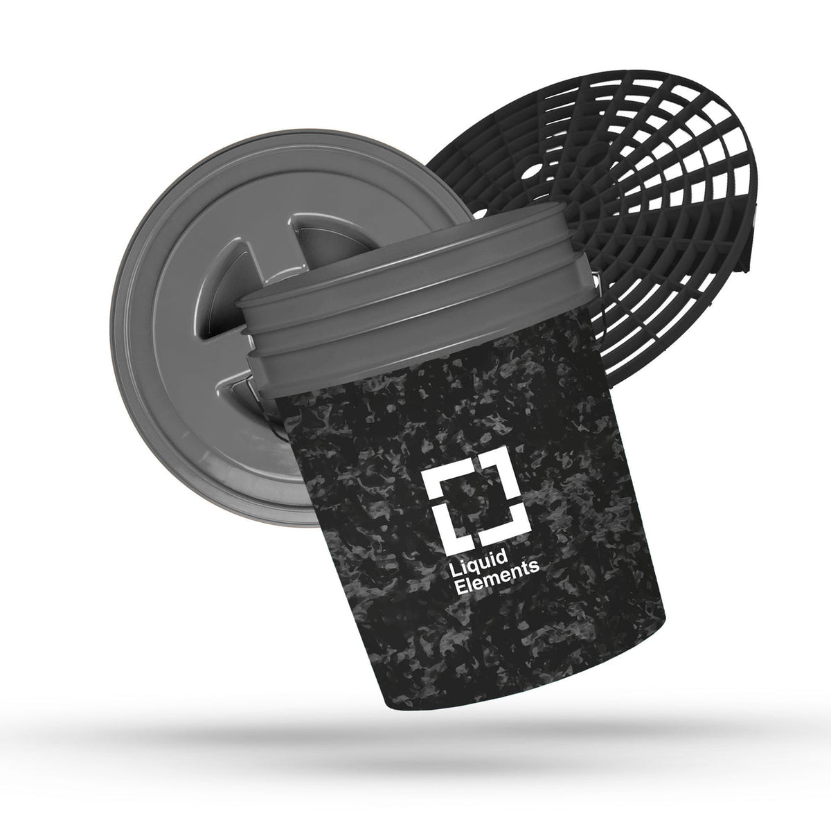 Liquid Elements Forged Carbon Wascheimer mit Deckel und Schmutzsieb