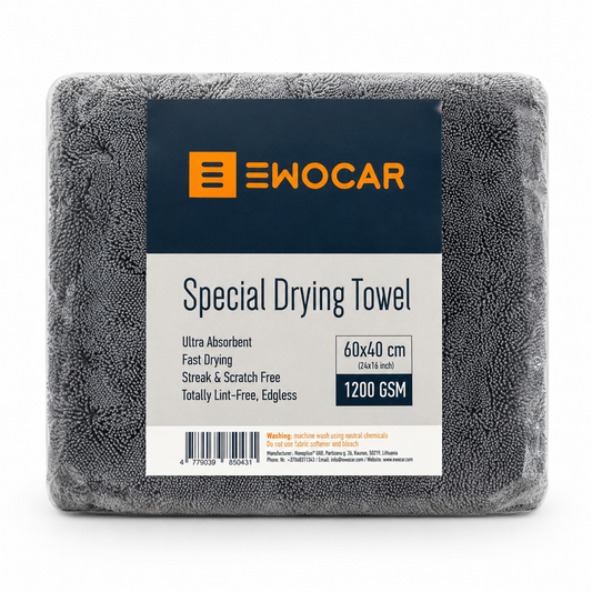 Ewocar Special Drying Towel Trockentuch 60x40cm 1200GSM  Grau